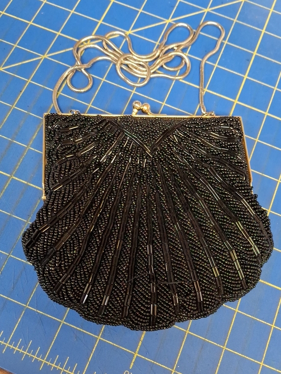 Handbags - Elegant Black Beaded Evening Crossbody or Clutch Bag
